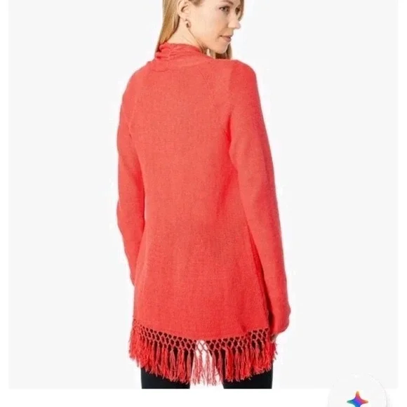 Lilly Pulitzer Red Fringe Open-Front Cardigan XL NWT $128 - Picture 2 of 5